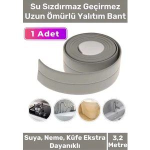 Premium Su Geçirmez Sızdırmaz Dayanıklı Pvc Yağ Kenar Küf Önleyici 3.2m Gri Izolasyon Bant 1 Adet