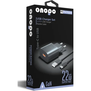 Android Xiaomi ve Samsung Uyumlu Hızlı Şarj 22W USB Hızlı Şarj Aleti Seti Esnek Type-C Kablo - M9
