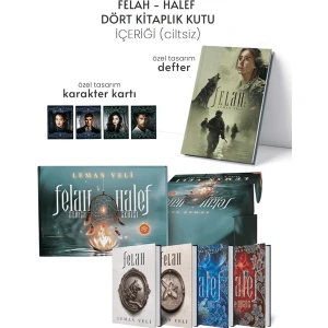 Felah 1 - Felah 2 - Halef 1 - Halef 2 4'lü Set - Leman Veli + Defter - Ayraç - Karakter Kartı