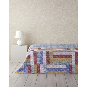 English Home Log Cabin Patchwork Çift Kişilik Çok Amaçlı Örtü Pembe