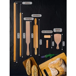 6 Parça Merdane, Hamur Kesici, Bisleğeç ve Oklava Seti