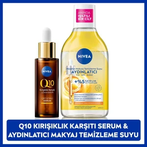 Q10 Çift Etkili Cilt Serum 30ML, Aydınlatıcı Micellar Makyaj Temizleme Suyu 400ML