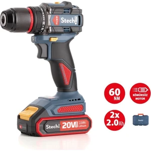 SX12 Akülü Matkap (Darbesiz) 2 x 2 Amper Akü (20V)