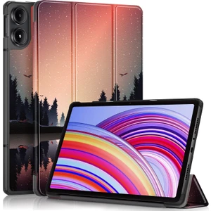 ZHKJ Shop Xiaomi Redmi Pad Pro 12.1 Gün Batımı Için Boyalı Deri Akıllı Kılıf (Yurt Dışından)