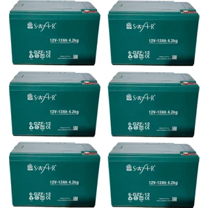 Jel Akü 12 V - 12+ Ah 4.2 kg ( 14AH Uyumlu ) 6'lı Set