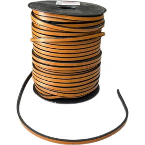 LN Leather Gerçek Deri Ip - Deri Sırım - Deri Biye - 3x5 mm Deri Ip - Özel Silikon Kenar Boyalı 50 Metreh