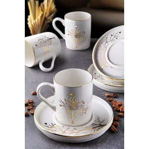 Kitchen Life 12 Parça 6 Kişilik Hayat Ağacı Kahve Fincan Takımı - Kahve Fincanı Seti 100ML