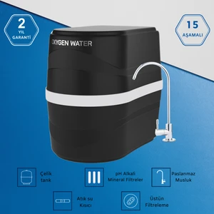 OXYGEN WATER 15 Aşamalı Çelik Tanklı Ph+ Alkali Premium Su Arıtma Cihazı