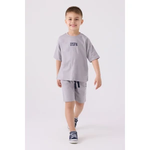 U.S. Polo Assn. Erkek Çocuk Bermuda Takım Gri