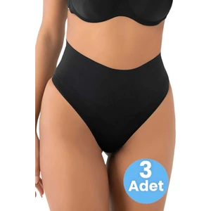Kadın Dikişsiz Alt Karın Toparlayıcı String Külot Korse 3'lü Set