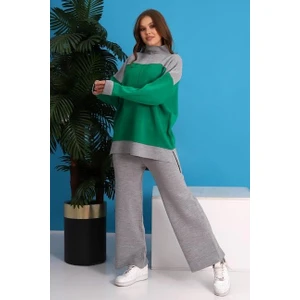 Irmak Kerekli Oversize Triko Alt Üst Eşofman Takımı 1309