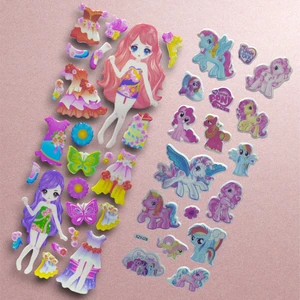 2'li Renkli  Bebek Giydirme ve Pony Sticker