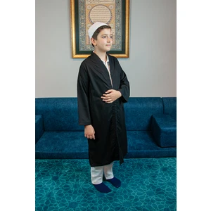 İhvan Online Siyah Buhara Yaka Namaz Elbisesi Erkek Çocuk Cübbe