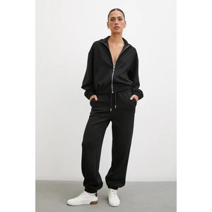 Never More  Lastikli Cepli Eşofman Altı Siyah