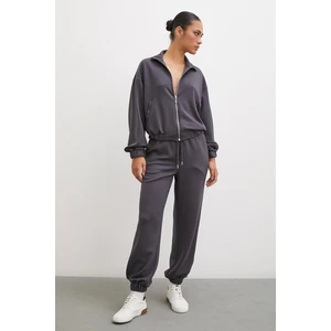 Never More  Lastikli Cepli Eşofman Altı Füme