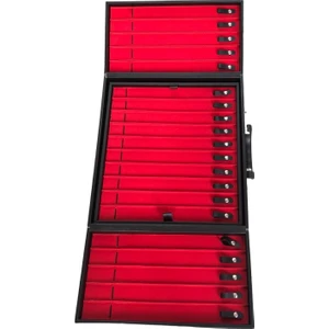 Özer Kutu 31'li Tesbih (Ahşap Kasa) Siyah Deri Kuluplu Çanta 35X38 cm