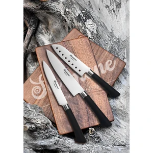 Üç Parça Sürmene Siyah Inci Şef Bıçağı Seti Profesyonel Kullanım Santoku Suşi Bıçak