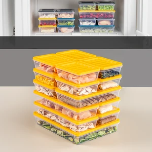 15'li Buzdolabı Organizer Mikrodalga ve Difrize Uygun Saklama Kabı 1X2400ML-4X1170-2X1200ML-8X600ML