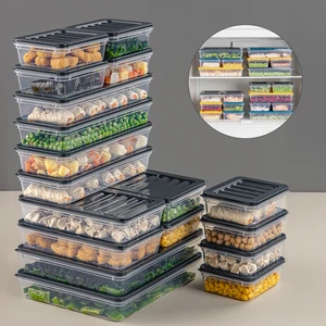 18 Parça Saklama Kabı , Mikrodalga Uyumlu Saklama Kabı 2X2400ML 4X1200ML 4X1170ML 8X600ML Antrasit