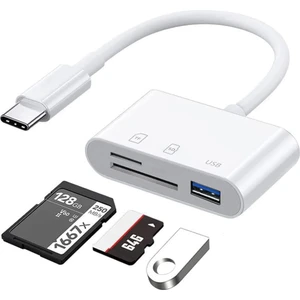 SE-2201 USB Type C To Sd Microsd Tf Kart Okuyucu USB 3in1 Çevirici Dönüştürücü Adaptör