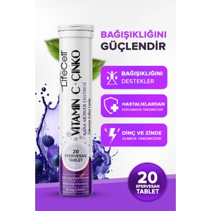 Life Cell Vitamin C Karamürver Çinko - 20 Adet Efervesan Tablet
