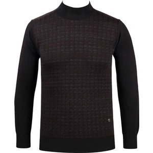 Çizgi Triko Erkek Yarım Balıkçı Yaka Triko Kazak Desenli Çelik Örgü Klasik Kalıp - 5002B