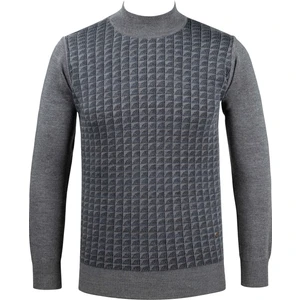 Çizgi Triko Erkek Yarım Balıkçı Yaka Triko Kazak Desenli Çelik Örgü Klasik Kalıp - 5002B