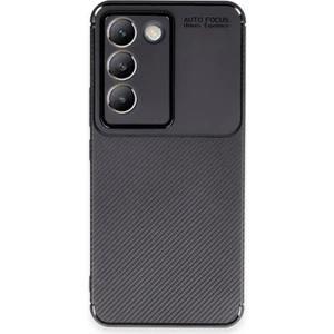 Vivo V30 Lite Kılıf Negro Karbon Fiber Desen Silikon + Ekran Koruyucu