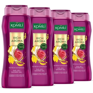 Rich Aroma Duş Jeli Seti - Ahududu&ylang Ylang - Kalıcı Parfüm Etkili - 4X500 ml