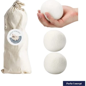 Parla Concept Yün Kurutma Topu - Büyük Boy- Doğal Çamaşır Yumuşatıcı - 3 Adet - 7 cm Xl