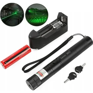 OM-1201 18650 Pilli Şarjlı Anahtar Emniyetli Yeşil Lazer Poınter (50 Km)