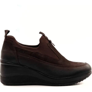 2111522K Kadın  Deri Streç Dolgu Topuk Ayakkabı