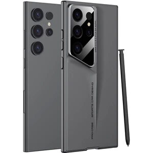 Alan Tech Galaxy S23 Ultra Kılıf Ultra Ince Kamera Korumalı Sert Rubber Zore Procase Kapak-Gri