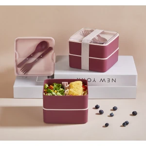 2 Katlı Mikrodalga Uyumlu Yemek Saklama Kabı Beslenme Kutusu Sporcu Öğrenci Okul Işyeri Sefer Tası