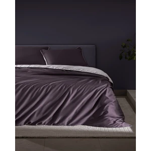 Madame Coco Verne King Size %100 Pamuk 208 Tc Baskılı Saten Nevresim Takımı - Beyaz/mürdüm
