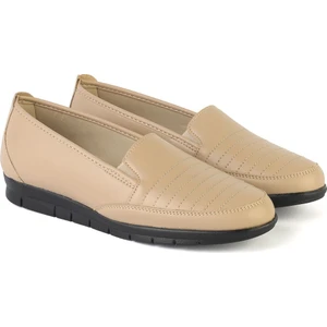 Ern Shoes Kadın Bej Tam Ortopedik Topuk Destekli Babet Anne Ayakkabısı