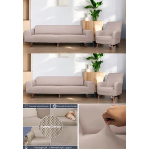 Lastikli Esnek Koltuk Kanepe Kılıfı Takımı Çekyat Örtüsü 3+3+1+1