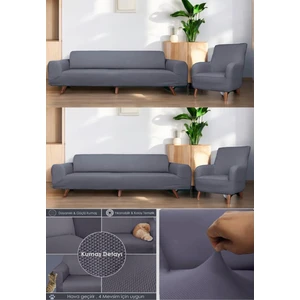 Lastikli Esnek Koltuk Kanepe Kılıfı Takımı Çekyat Örtüsü 3+3+1+1