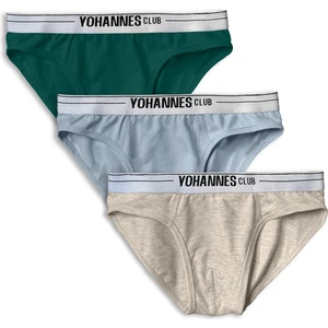Yohannes Club Erkek Çocuk Pamuklu Iç Çamaşırı; Slip (Bulut Mavi,Yeşil, Kahve M.)