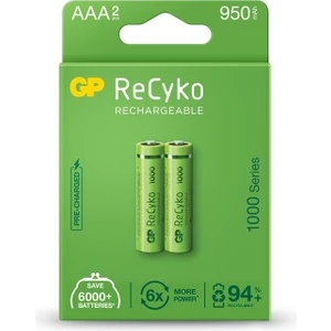 Gp Aaa 950 Mah Şarjlı Ince Kalem Pil 2'li Paket