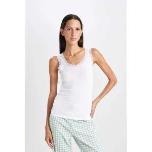 Fall in Love Yuvarlak Yaka Dantel Detaylı Ribana Atlet A9755AX24AU