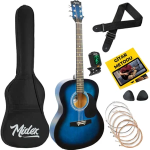 RG-530BL Kaliteli Mavi 40 İnç Akustik Gitar Seti 4/4 Yetişkin