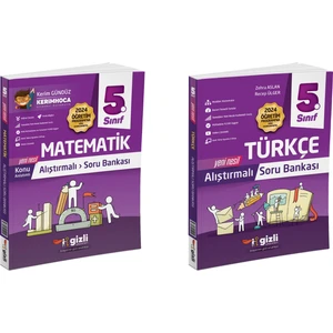 Gizli Yayınları 2025 5. Sınıf Matematik - Türkçe Alıştırmalı Soru Bankası Seti 2 Kitap
