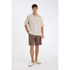 %100 Pamuk Relax Fit Bermuda Şort D7916AX24SM