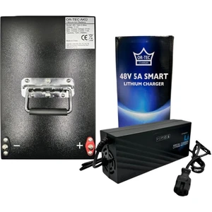 48V 15AH(14 Ah Uyumlu) Lityum Lifepo4 Elektrikli Motosiklet Aküsü - 48V 5A Lityum Şarj Cihazı Seti