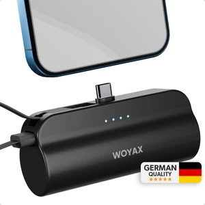 By Deji Type-C Soketli Mini Siyah Powerbank 5000mah 2 Type-c Port Dahili Kablolu Taşınabilir