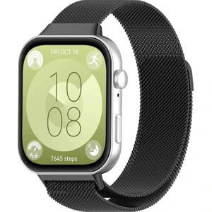Huawei Watch Fit 3 / Fit 4 / Fit 4 PRO ile Uyumlu Kordon Hasır Örgü Metal Mıknatıslı Kayış