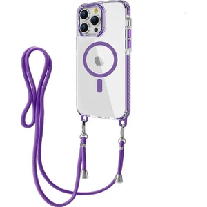 Apple iPhone 15 Pro Max Kılıf Crossbody Magsafe Özellikli Boyun Askılı Kılıf