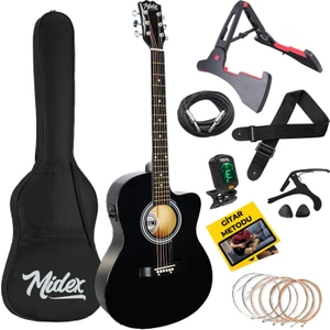 RG-560BK Pack Siyah Elektro Akustik Gitar Full Set Ekolayzerli 40 İnç 4/4 Yetişkin