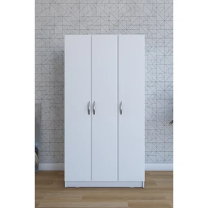 Talas 3 Kapaklı Beyaz Gardırop, Elbise Dolabı 170x45x89 cm